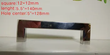 Length140mm1212mm Square Bar door handle mirror Stainless Steel Kitchen Door Cabinet Handle knob 55