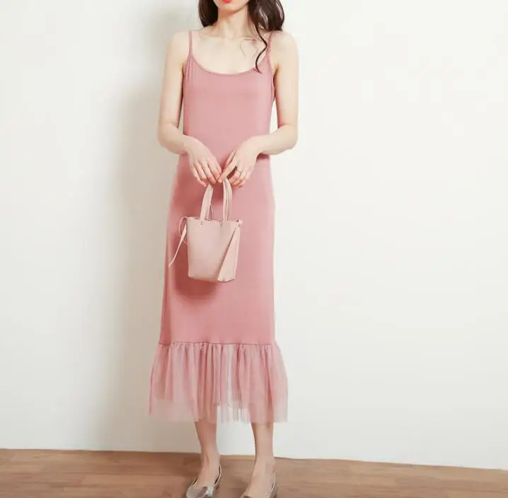 Летнее розовое платье на бретельках, корейская мода, милое Сетчатое платье, сексуальная клубная одежда, vestidos mujer