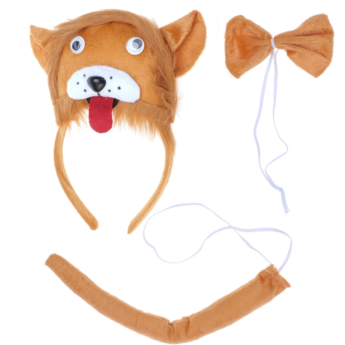 Lion Headband Kids Cute Animal Ears Headband Party Tie and Tail Cosplay ...