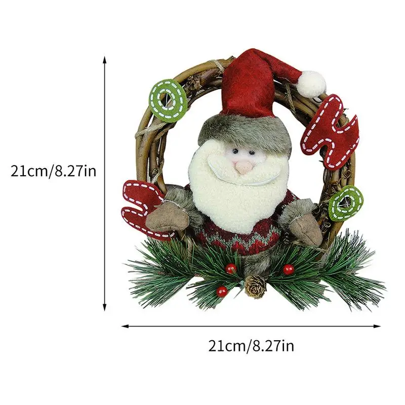 Рождественские украшения, Санта Клаус снеговик лося Рождество ротанга венок на Дверь Висячие Стены композиции