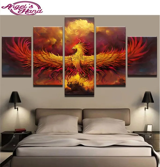 

5d DIY Diamond Painting Animal Phoenix Bird Landscape Diamonds Painting Cross Stitch Diamonds Embroidery Painting Rhinestones