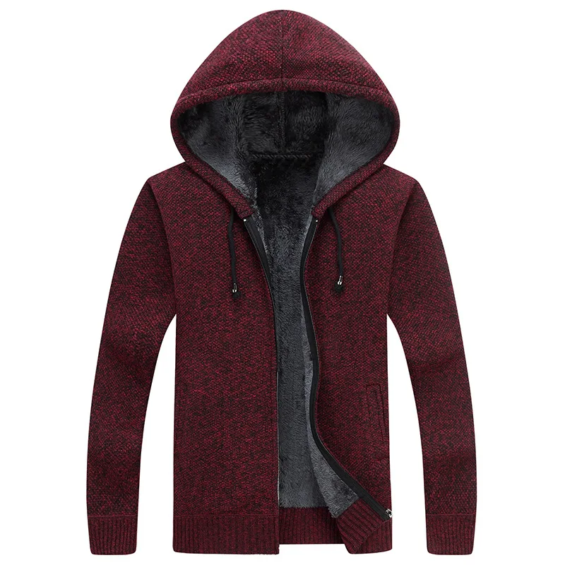 

2018 Winter New Mens Fleece Sweatercoat Fashion Hooded Slim Fat Thicken Casual Sweater Men Cardigan Masculino M-3XL AF1761
