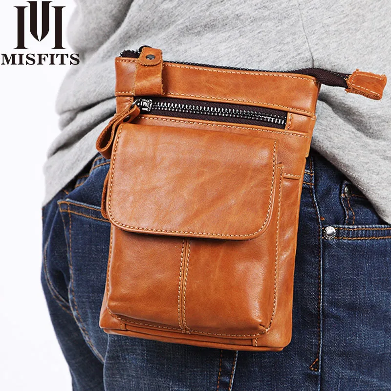 

052418 new hot man small leather messenger bag men waist bag