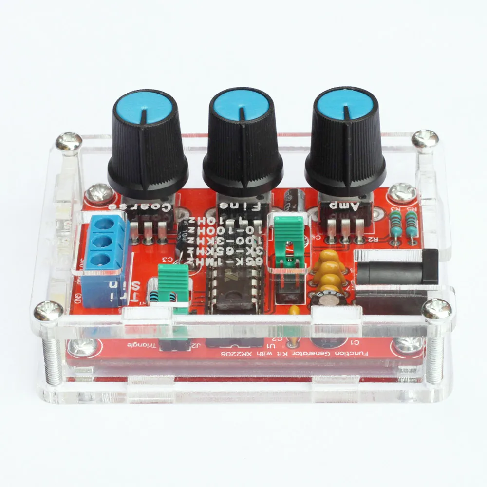 

XR2206 High Precision Function Signal Generator DIY Kit Sine/Triangle/Square Output 1Hz-1MHz Adjustable Frequency Amplitude