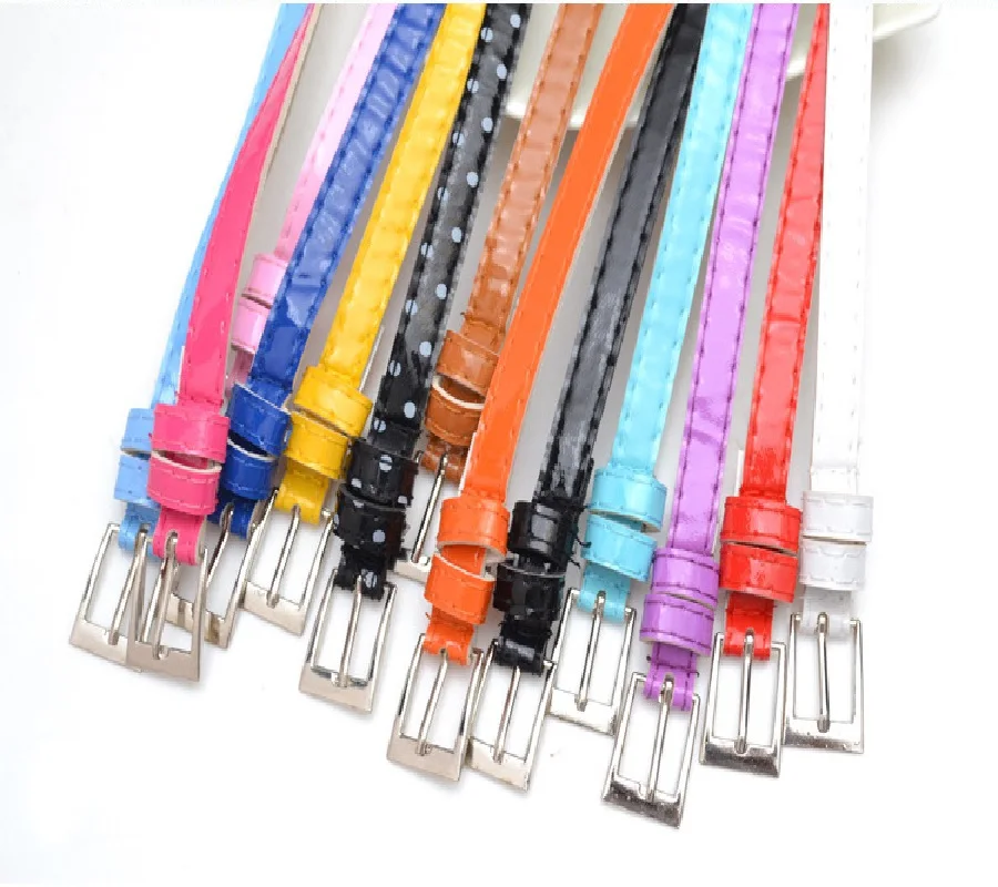 3pcs/lot Women Belts Multi Colors Metal Buckle Wild Casual Thin Belts