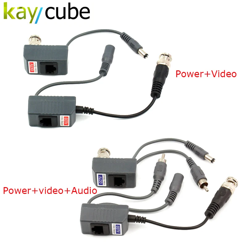 

HOT 5Pair 350-550 Meters Transmission Power and Video Transmitter BNC Coax RJ45 Balun 2 in 1 /3 in 1 HD Video Balun Good Quality