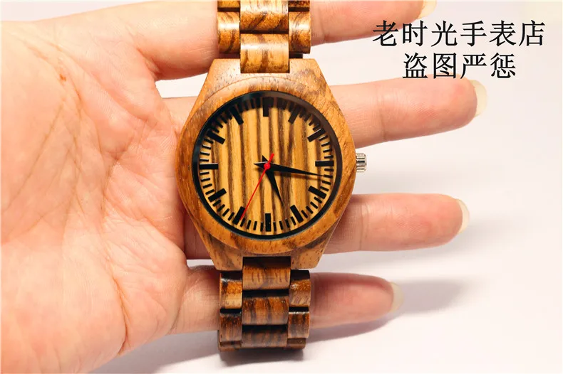Hotime Мода Все Зебра древесины Для мужчин кварцевые часы Аналоговые Японии двигаться Для мужчин t 2035 Повседневное деревянный группа