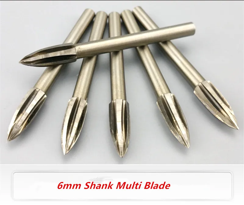 

1pcs 6mm Shank 6 Blade Knife Engraving Machine Woodworking Cutting Tool Carving Chisel Tool Milling Cutter Dremel Rotary Tool