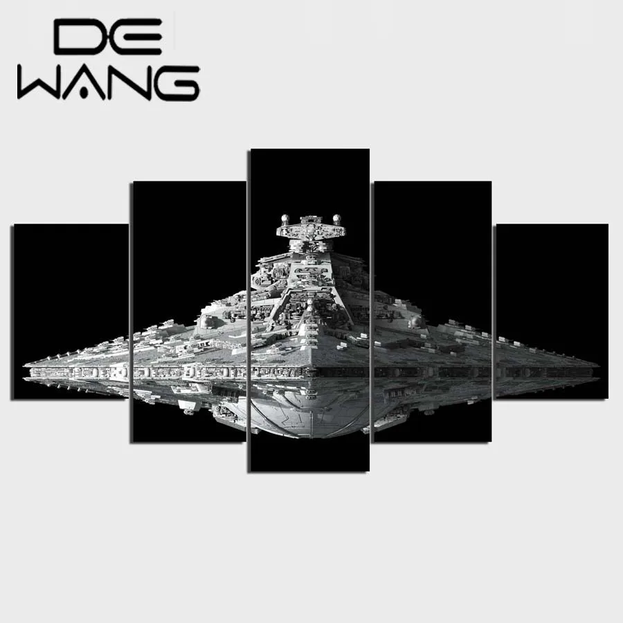 Frame Movie Poster Star Wars diamond Paintings by numbers 5 Panel Modular Wall Art Canvas Print Painting Picture For Living Room | Дом и сад