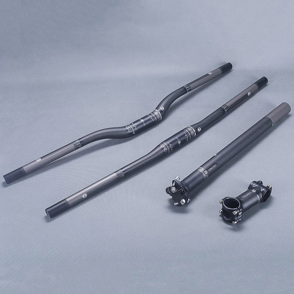 

Tomtou Full 3k Carbon Mountain Bike Handlebar Sets Bicycle Handlebar Stem Seatpost For Cycling MTB Bicycle Parts 520g - TG7T28