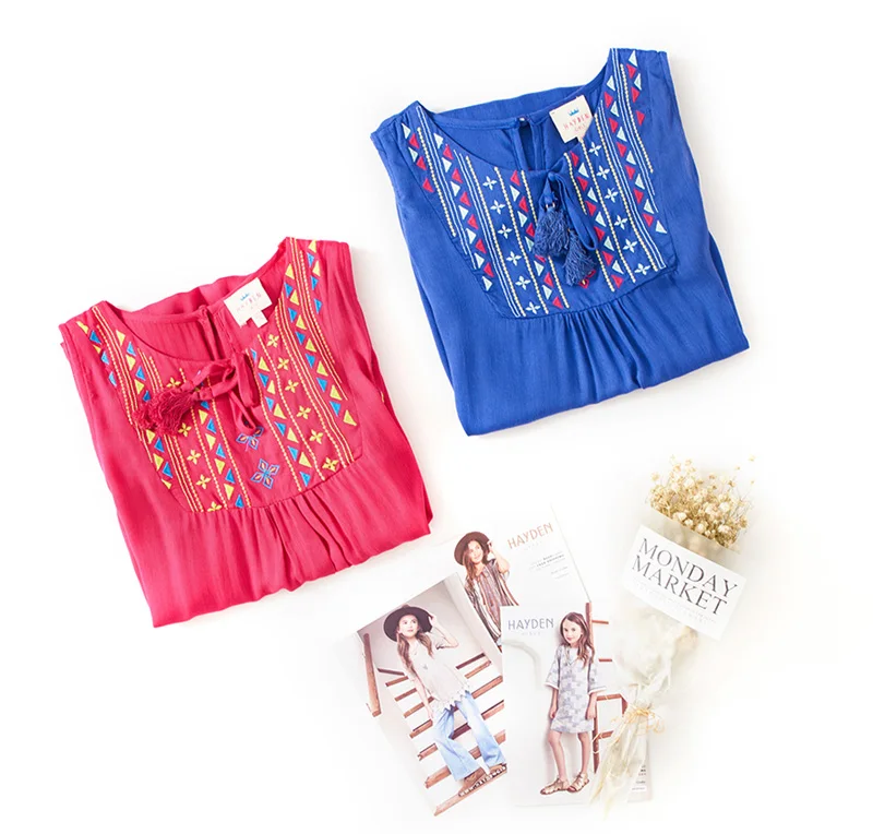 Embroidered Tank Dress Girl G5067-5