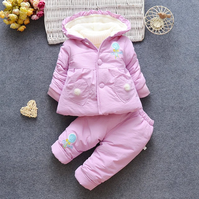 2018 New Winter Baby Girls Clothing Sets Warm Parka Jacket for Baby Girl Clothes Children's Coat