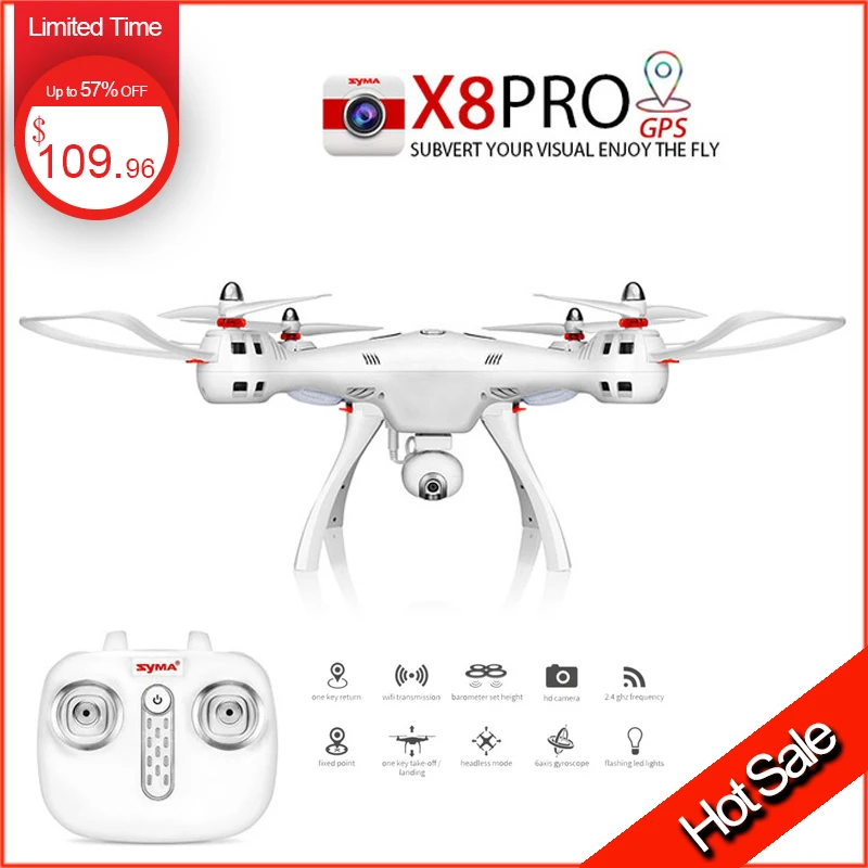 

Professional New Syma X8 PRO Drones with HD WIFI FPV 720p Camera include GPS FPV Quadcopter Remote Control RC Helicopter