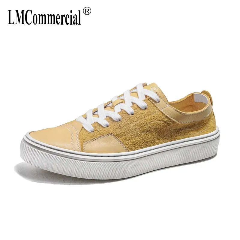

spring Korean Genuine leather men's skateboard shoes autumn summer casual shoes men all-match cowhide breathable sneaker male