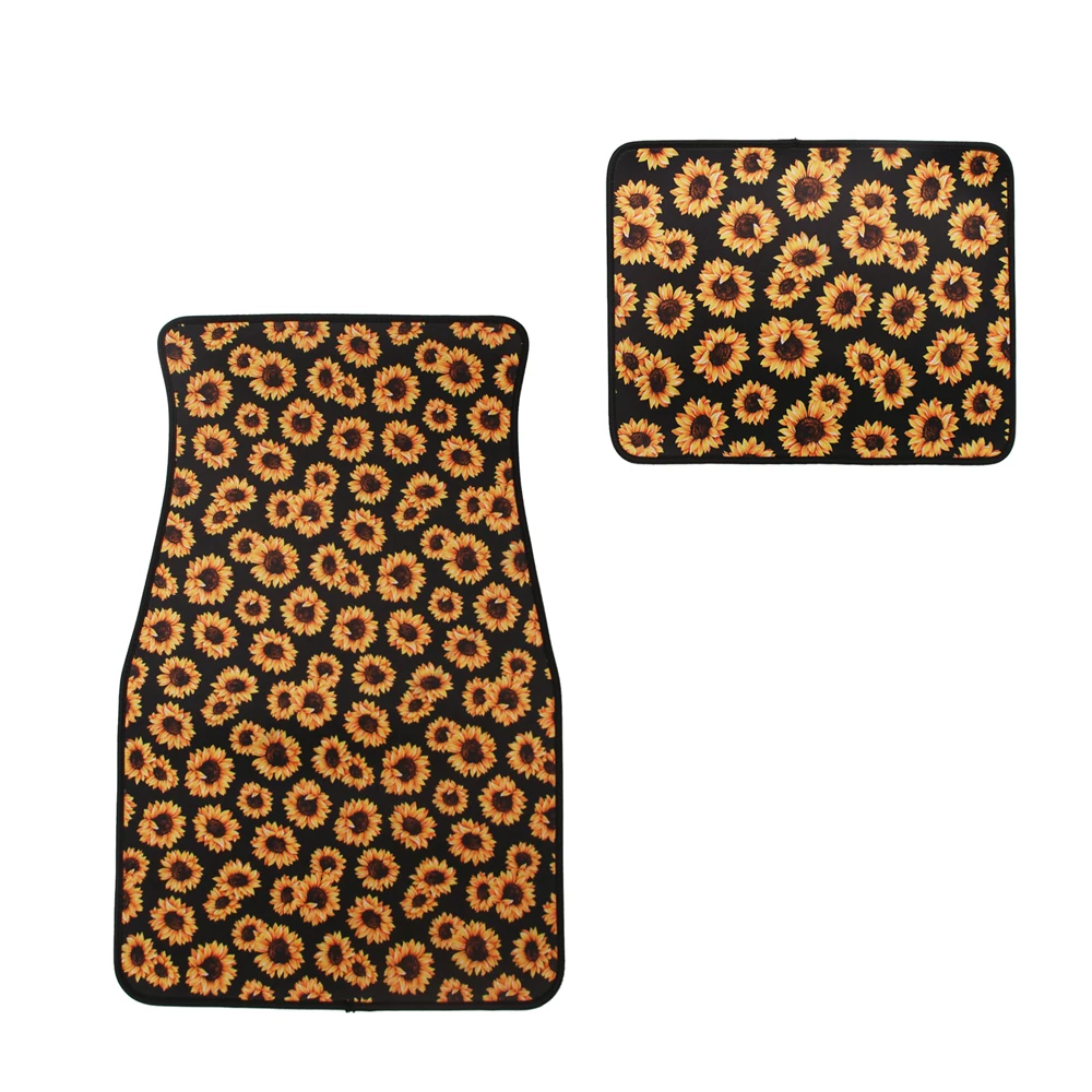 

Wholesale Sunflower Neoprene Stripe Car Mat Leopard Car Floor Cover DOM496