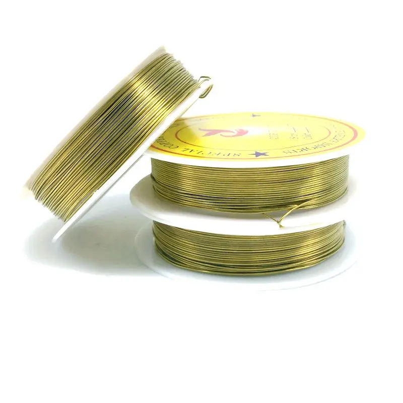 Мм 3 цвета, 0,8/0,6/0,4/0,5/0,3/0,2/1 мм латунные медные провода шнур Бисер провод для изготовления ювелирных изделий, золото бронза и серебро цвета