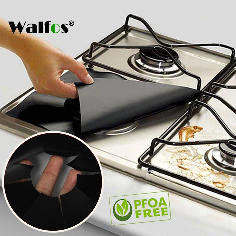 

Walfos 2pcs/Lot Reusable Gas Range Stovetop Burner Protector Liner Cover For Cleaning Kitchen Tools