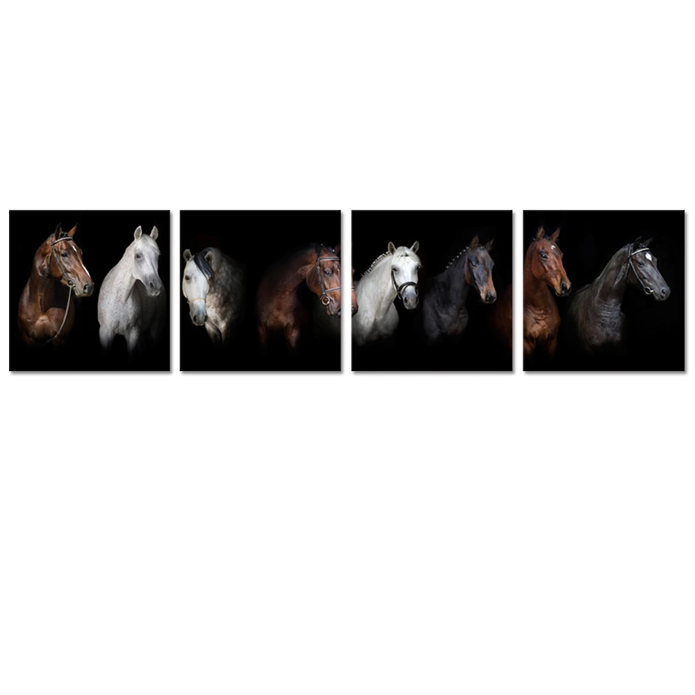 Modern Home Wall Decor Horses Canvas Prints Animals Photo Painting HD