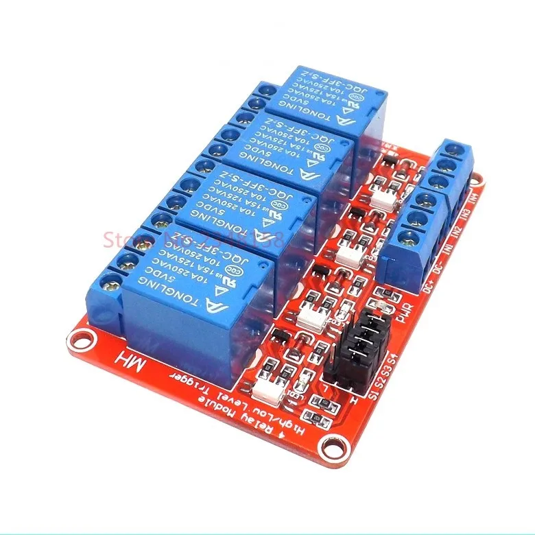 

Thinary Electronic 5V 4 Channel 4 Road Relay Module with Optocoupler Isolation Supports High and Low Trigger