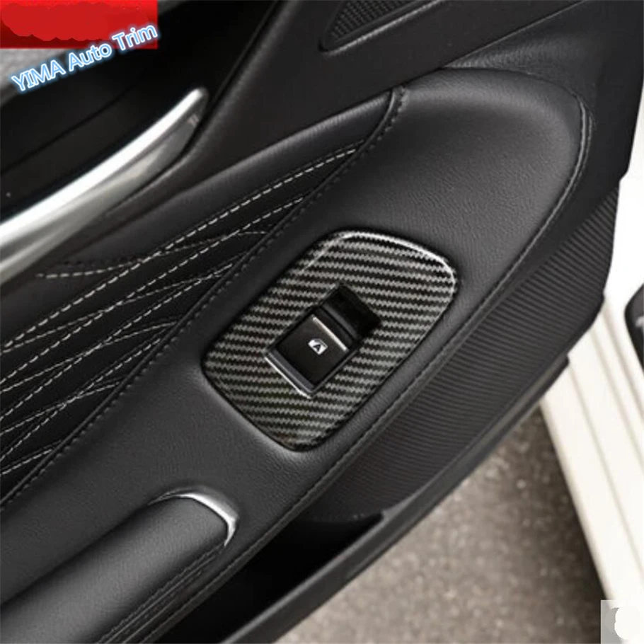 

Lapetus Car Styling Inner Door Armrest Window Lift Button Cover Trim ABS Fit For Toyota Avalon 2019 Matte Carbon Fiber Look