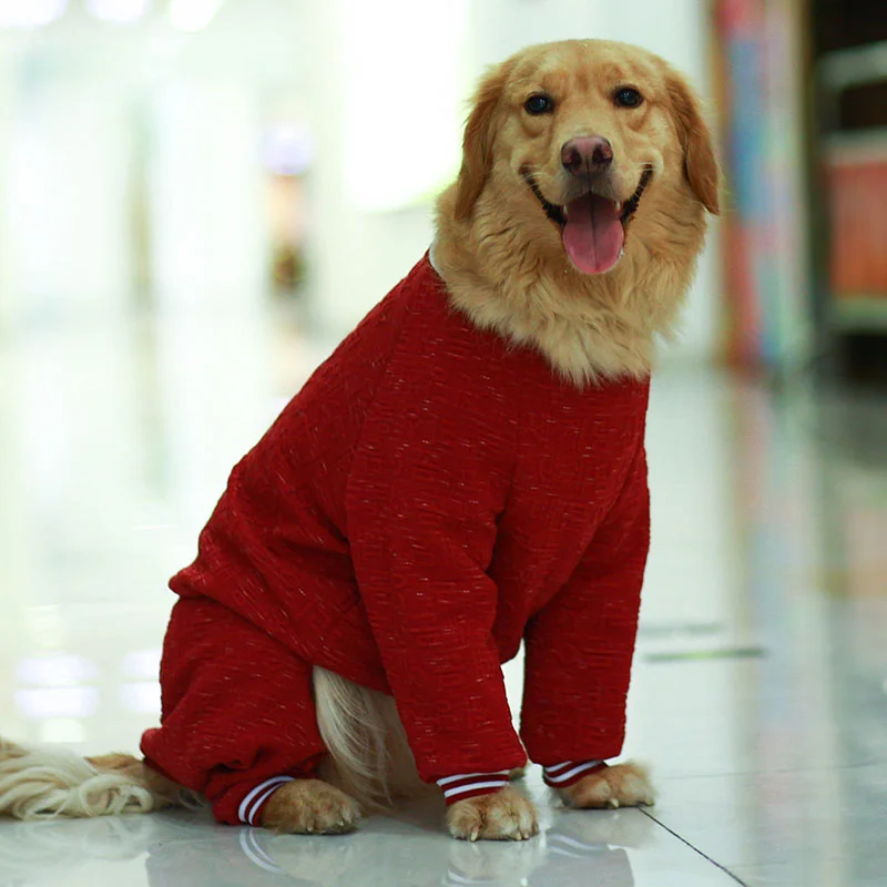 

Winter Dog Pajamas Jumpsuit Poodle Bichon Pug Clothes Golden Retriever husky Labrador Big Dog Clothes Large Pet Outfit Apparel