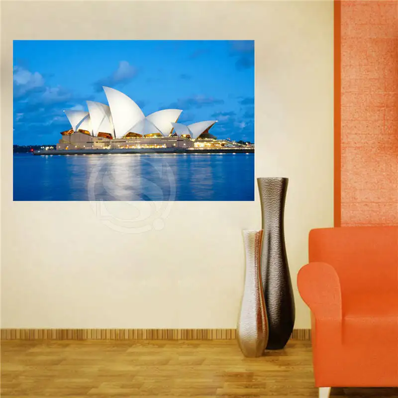 W620F13 Custom Sydney Opera House Canvas Painting Wall Silk Poster