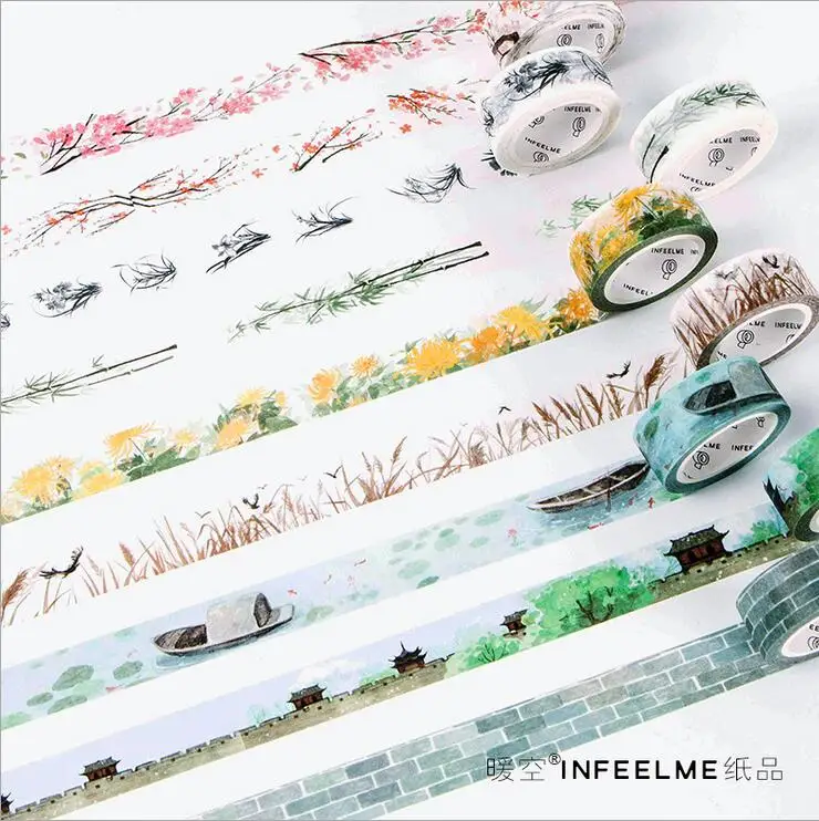 

Ancient drama character Vintage Poetry Paintings Plum Orchid Romantic Decorative Tape Papelaria DIY Diary Planner Scrapbook