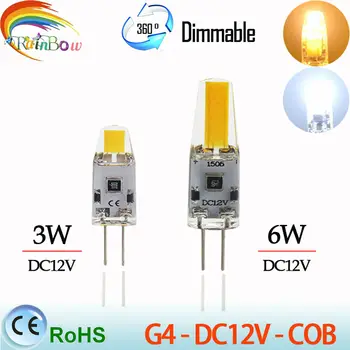 

5pcs Dimmable COB G4 Bulb LED 3W 6W COB AC220V ACDC 12V LED Lamp Crystal LED Light Lampadine Lampara Ampoule LED Bulb G4 Zarovka