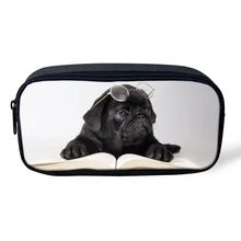 FORUDESIGNS/женские косметички, косметички, милый питомец, собака-мопс, пенал для карандашей, детская Канцелярия для мальчиков и девочек, школьные принадлежности