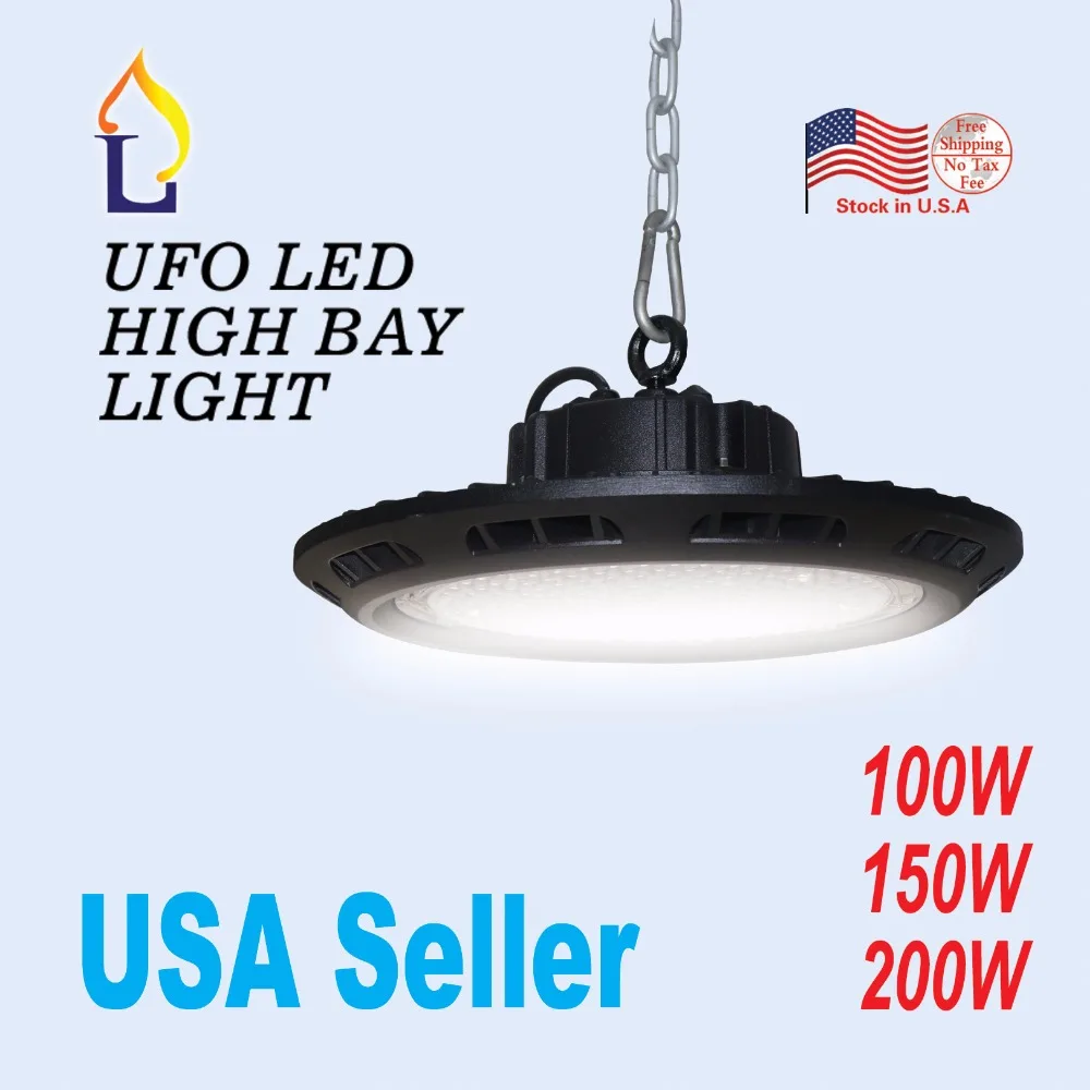 

5pcs/lot led UFO led high bay light 100W Industrial light led high bay light ip65 AC100-277V outdoor lighting led