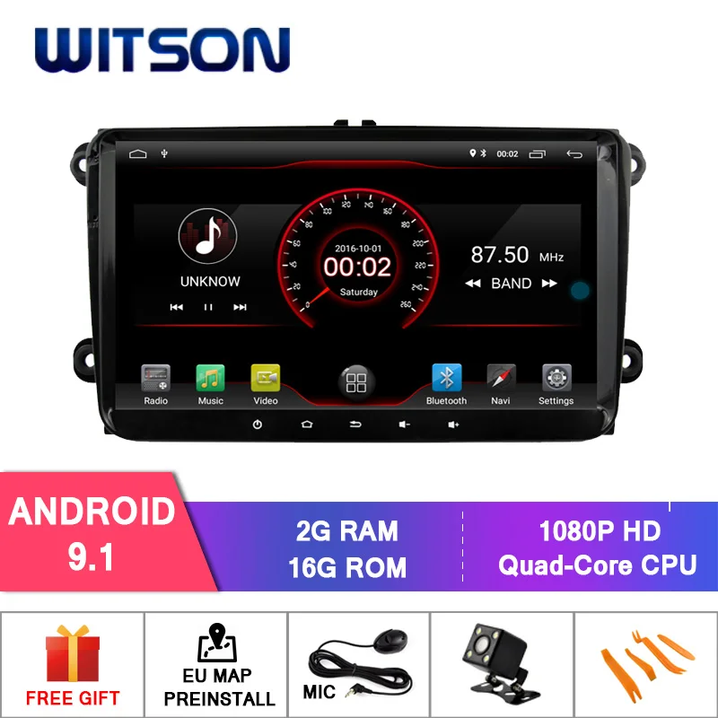 

WITSON Android 9.1 CAR RADIO for VOLKSWAGEN VW Alhambra Altea Exeo Caddy Cupra Golf 5(MK5)+DAB+OBD+TPMS+DVR+Wifi/3G/4G support