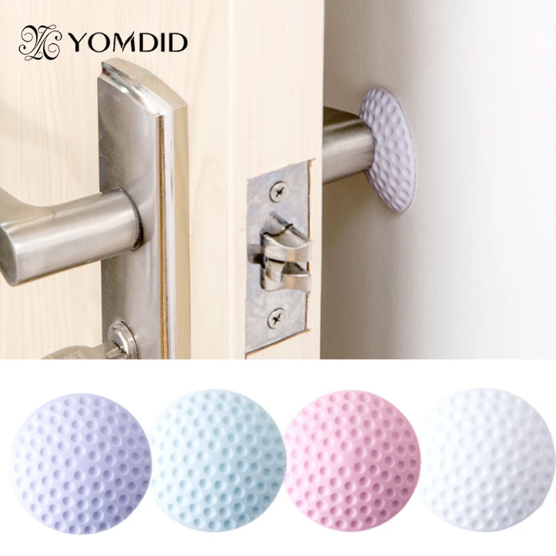 

2pc/set Wall Sticker Mute Handle Door Lock Protector Golf Modelling Rubber Fender etiqueta de la pared protector