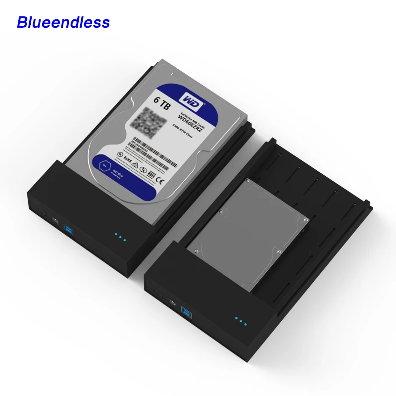 Blueendless внешний жесткий диск 1 ТБ/3 ТБ/4 ТБ портативный высокая скорость USB 3,0 чехол sata hdd корпус Поддержка 3,5 hdd коробка инструмент