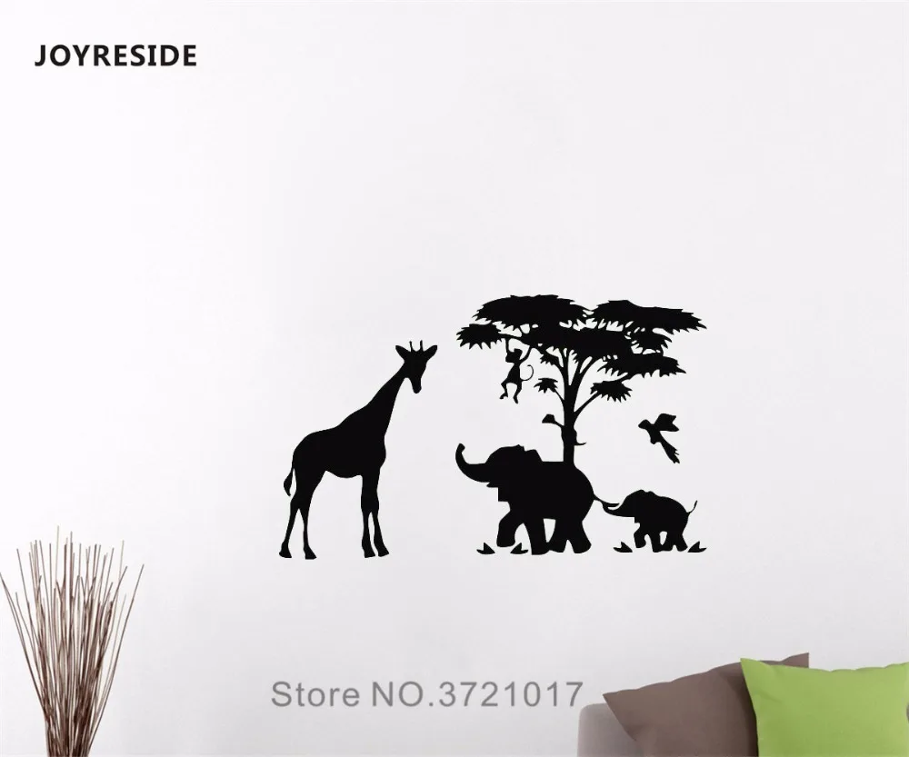 Us 5 17 25 Off Joyreside African Safari Wall Animal Decal Vinyl Stickers Decor Kids Children Home Bedroom Living Room Art Decoration Mural A207 In