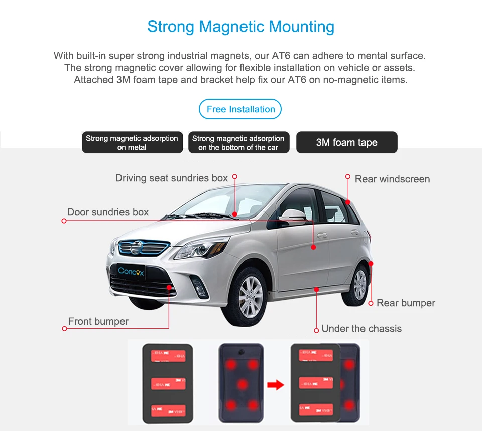 3g gps автомобильный трекер Concox AT6 2,5 лет в режиме ожидания водонепроницаемый магнитный GSM gps трекер установка приложение ПК голосовой монитор
