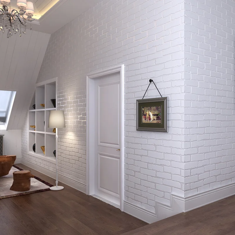 3D dreidimensionale ziegel tapete TV hintergrund blau ziegel weiße