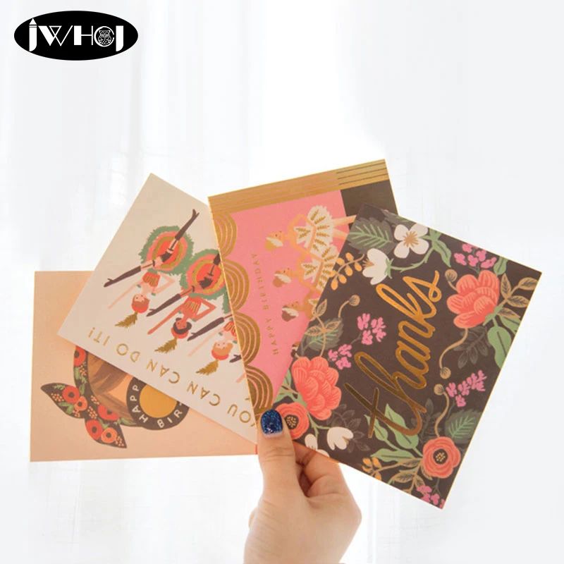 

1pcs Ballet girl happy birthday folded blessing card envelope Christmas Greeting Card Birthday wedding thanks Gift Message Cards