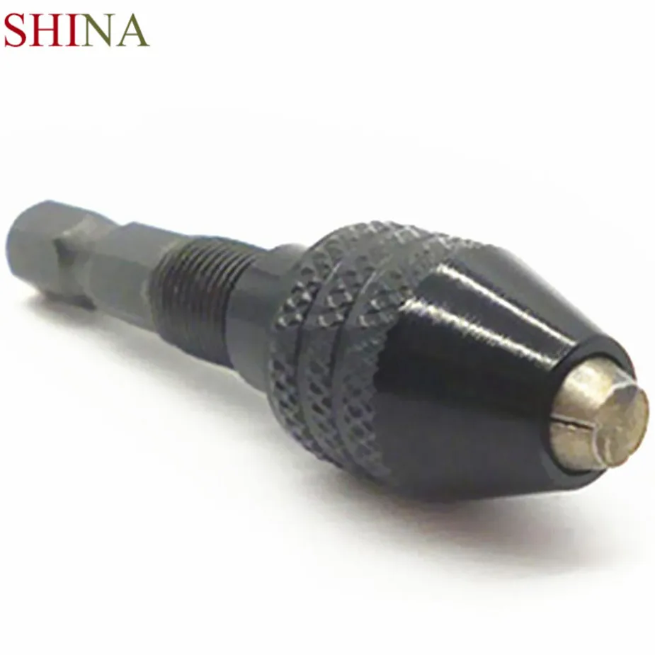 Shina 1 шт. мини защелкивающийся шестигранный хвостовик без ключа Электрический сверлильный патрон 0,3-3,2 мм шуруповёрт конверсионный патрон Конвертер