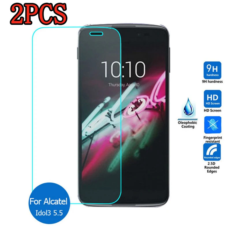2 шт закаленное стекло для Alcatel One Touch Idol 3 5 Защитная пленка 9H защита экрана