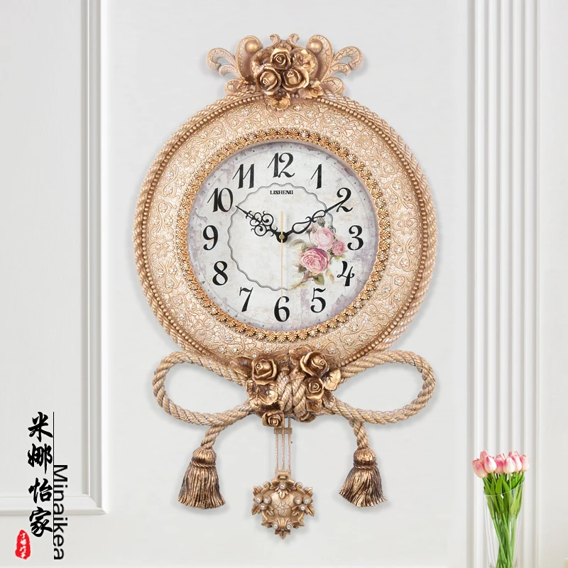 Wall Clock Retro Swing Personality Simple Wall Charts Silent Quartz Wall Clocks