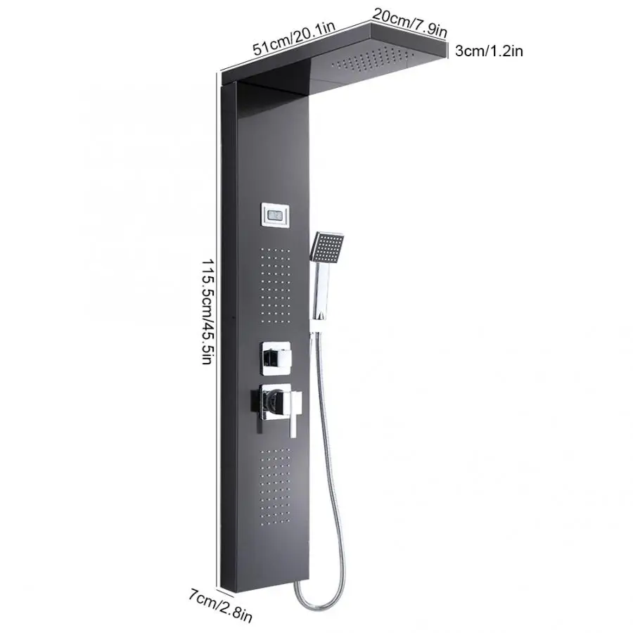 Нержавеющая сталь термостатическая ванная душевая панель дождь водопад спрей с ручной душ комплект