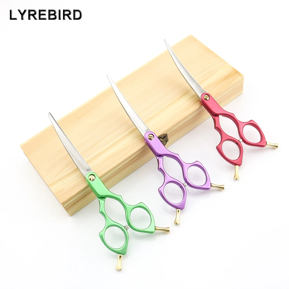 Ножницы для ухода за питомцами 440C Lyrebird изогнутые легкие 6 дюймовые ножницы