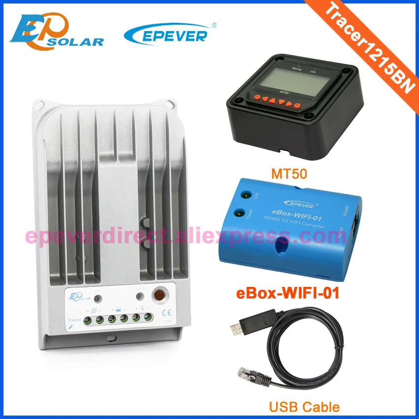 

10A Tracer1215BN Max Pv Input 150v mppt controller with wifi function USB and MT50 remote meter