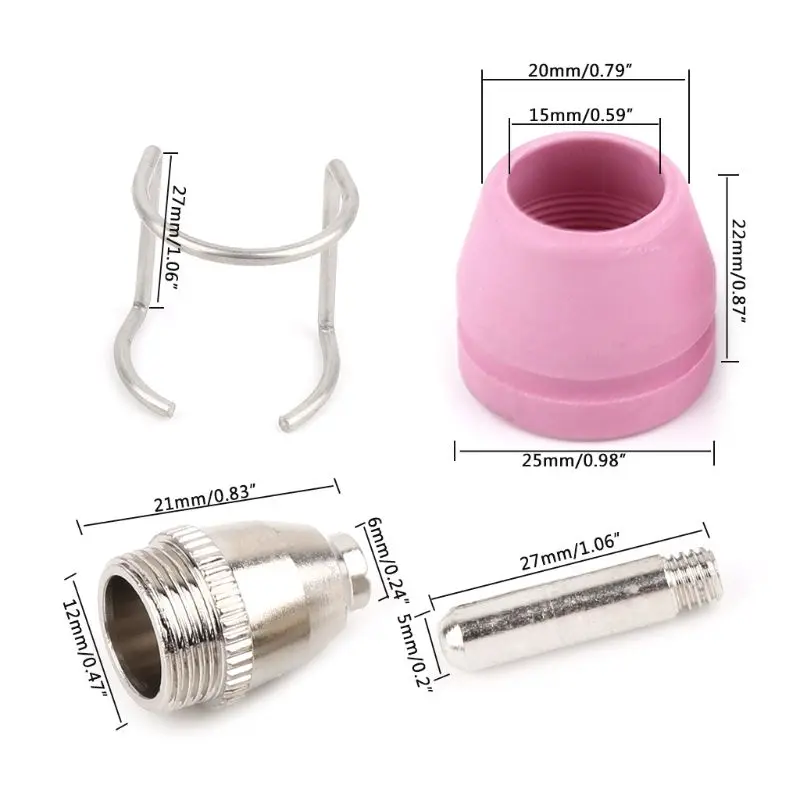 1 Set Plasma Cutter Consumables Kit SG55 AG60 Cutting Torch Tip Nozzles Shield Cup 1 Set Plasma Cutter Consumables Kit SG55 AG60 Cutting Torch Tip Nozzles Shield Cup