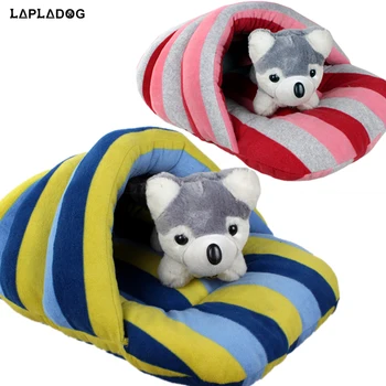 

LAPLADOG 65x40cm Warm Winter Dog Cat Bed Flip Flop Dog House Cave Cute Pets Kennel Nest Dog Fleece Cat Bed