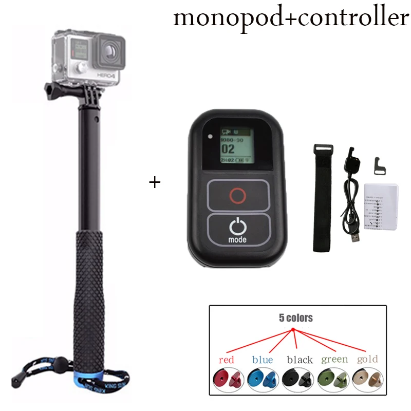Professional tripod gopro monpod + wifi remote controller kit for Gopro
