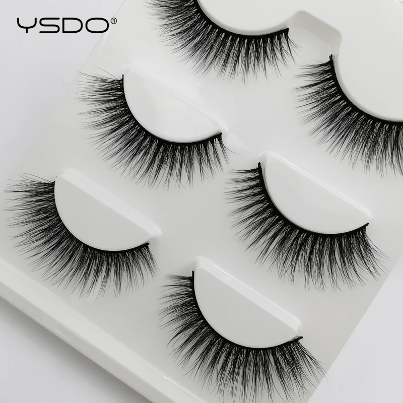 

YSDO 3 pairs natural false eyelashes 100% hand made mink eyelashes soft 3d false lashes makeup 3d mink lashes long eyelashes X11