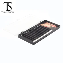 Thinkshow 8-15 мм 12 рядов шелк наращивания ресниц Профессиональные Мягкая ручной ресниц расширение ресниц 3D Россия ресниц