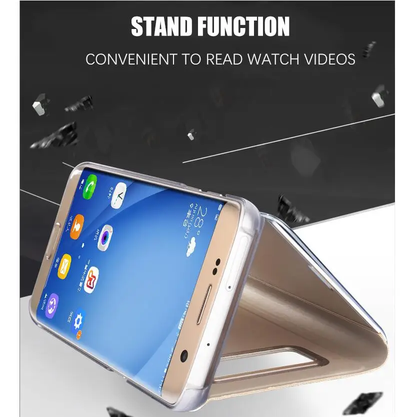 Прозрачный зеркальный чехол подставка для Huawei Mate 8 9 10 Lite Pro P20 P10 P9 P8 Plus 2017 флип P