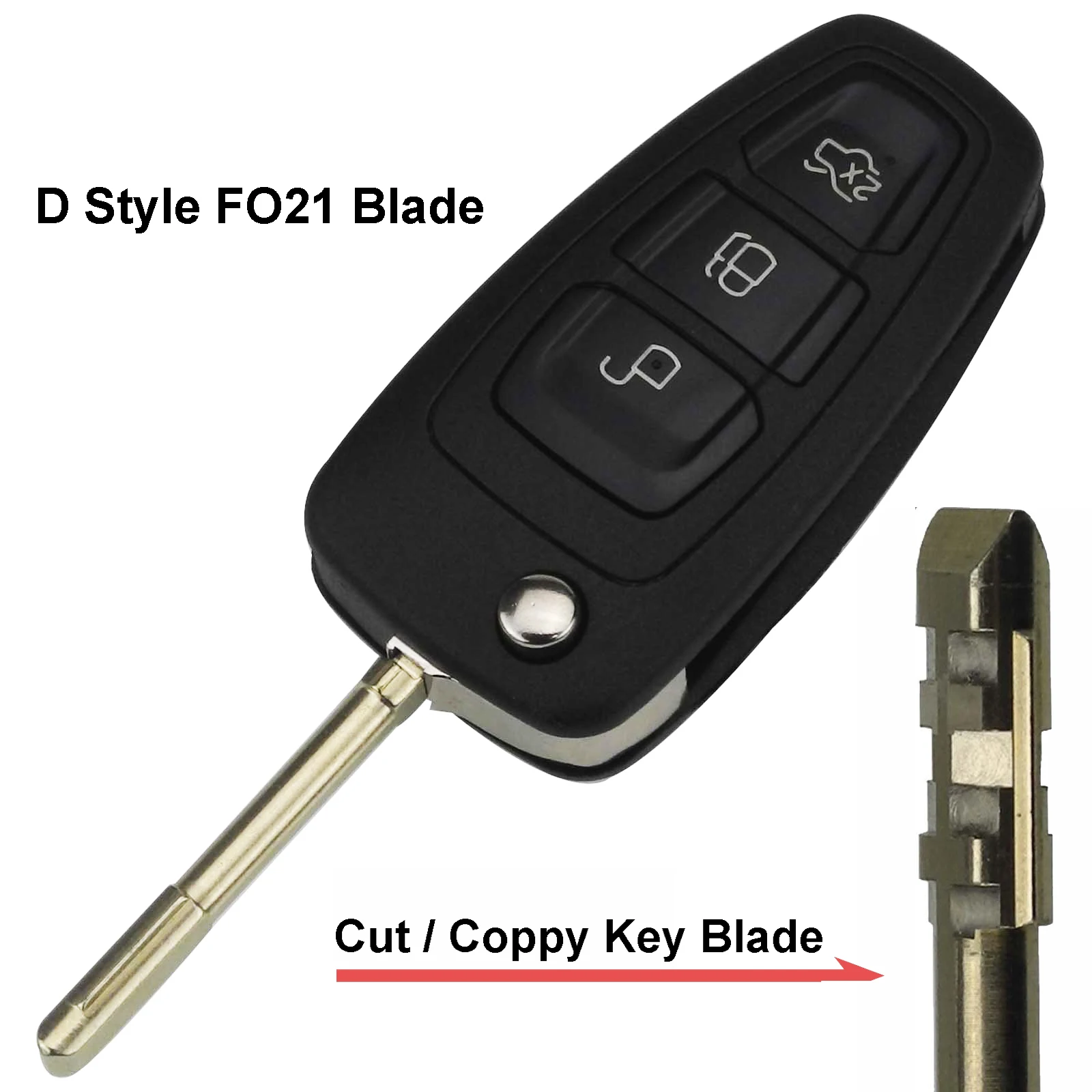 Jingyuqin включает в себя режущий копировальный ключ, пустой дистанционный флип-ключ для Ford Focus 2 Mondeo C S Max Galaxy Fiesta, автомобильный Fob TRANSIT - Цвет: D Style FO21